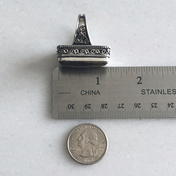 New Tiger’s Eye Gemstone Silver Overlay Vintage Style Ring Size 8 - Picture 7 of 11